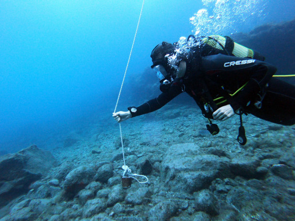 Elsa Girard platziert eine Markierungsboje web Elsa Girard platziert eine Markierungsboje web