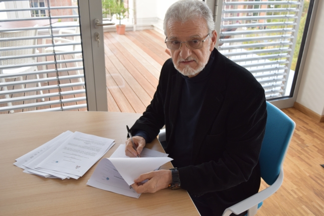 Horácio Schneider bei der Unterzeichnung eines MoU mit dem ZMT in Bremen im Jahr 2016 | Foto: ZMT